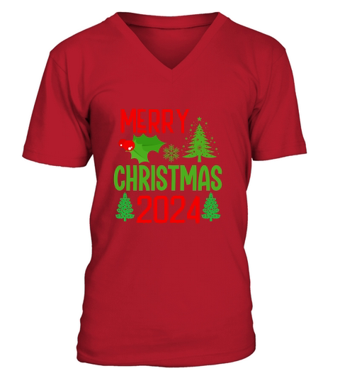 Merry Christmas 2024 9 V-Neck T-shirt