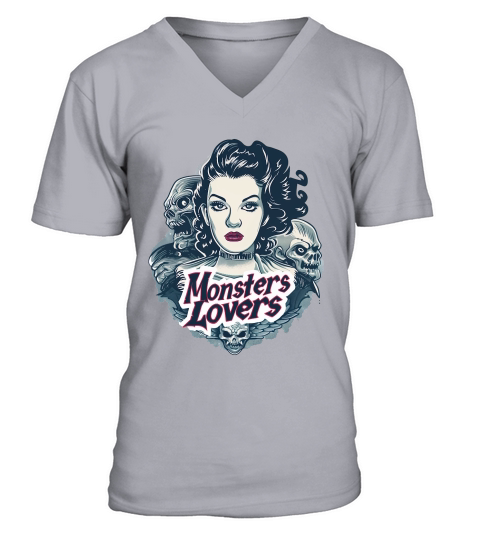 Monster Lover Vintage Halloween 4 V-Neck T-shirt