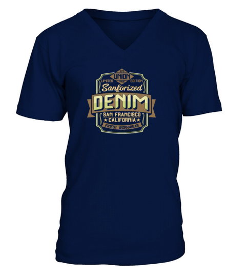 Vintage Denim Logo V-Neck T-shirt