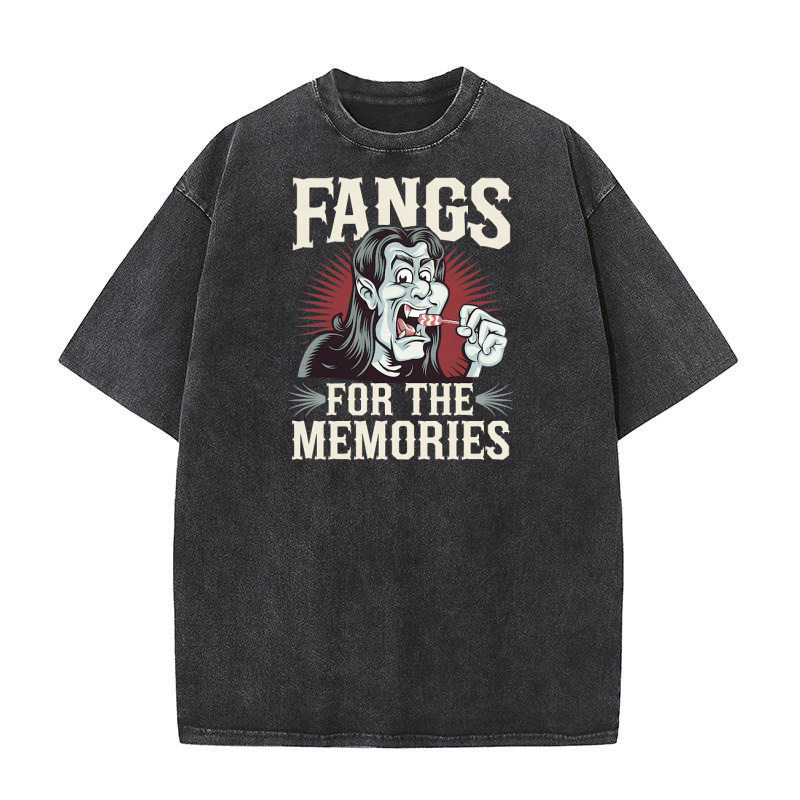 FANGS FOR THE MEMORIES Washed T-Shirt