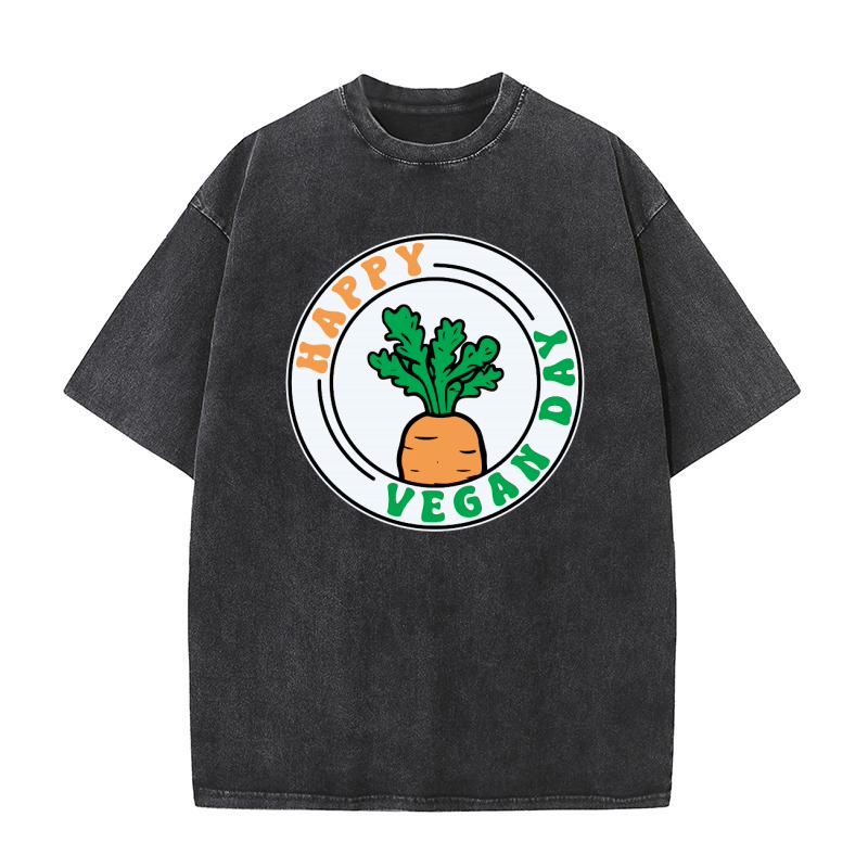 Happy Vegan Day Washed T-Shirt
