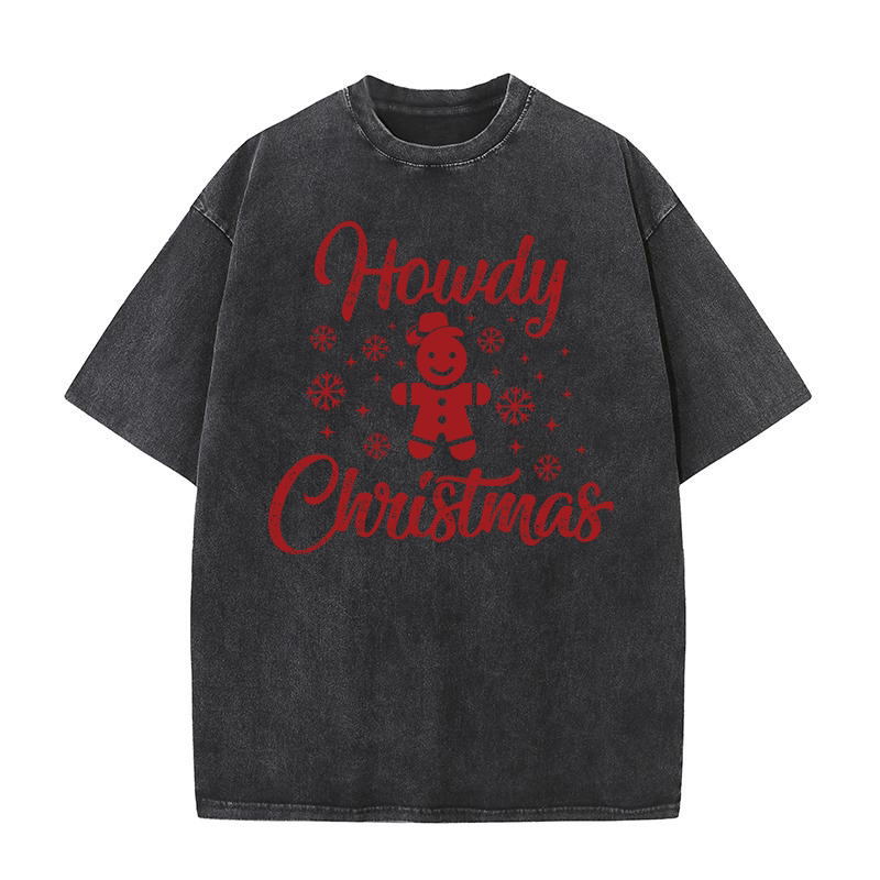 Howdy Christmas Western Washed T-Shirt