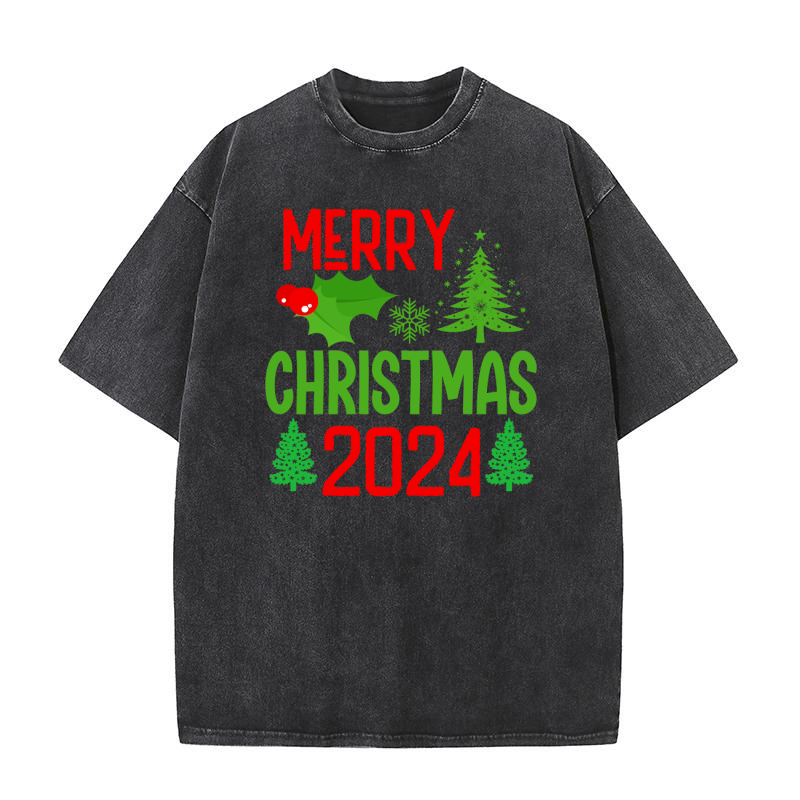 Merry Christmas 2024 9 Washed T-Shirt