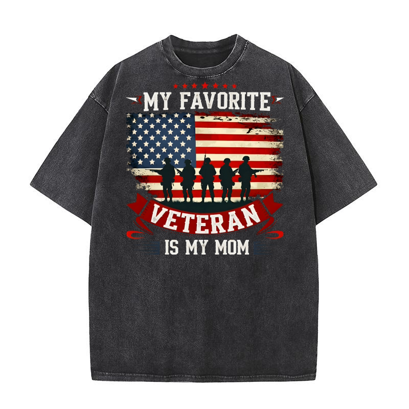 My favorite Veteran Is My Mom Washed T-Shirt