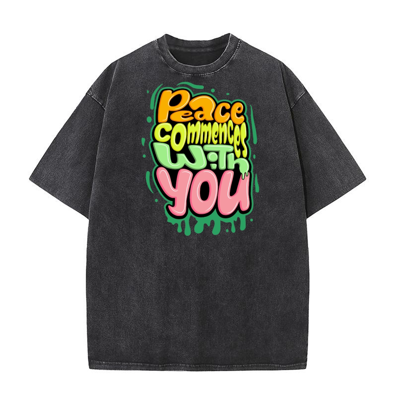 Peace commences with you Washed T-Shirt