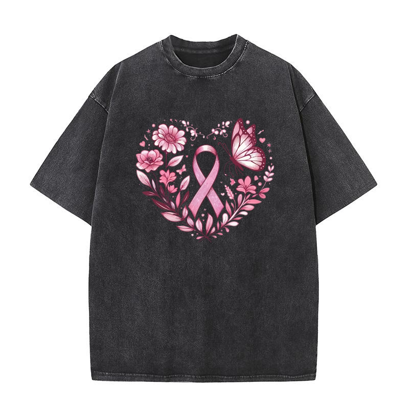 pink ribbon 09 Washed T-Shirt