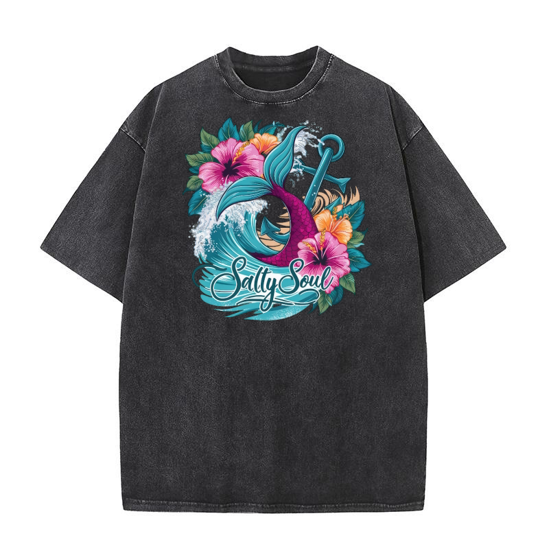 Salty Soul Mermaid Washed T-Shirt