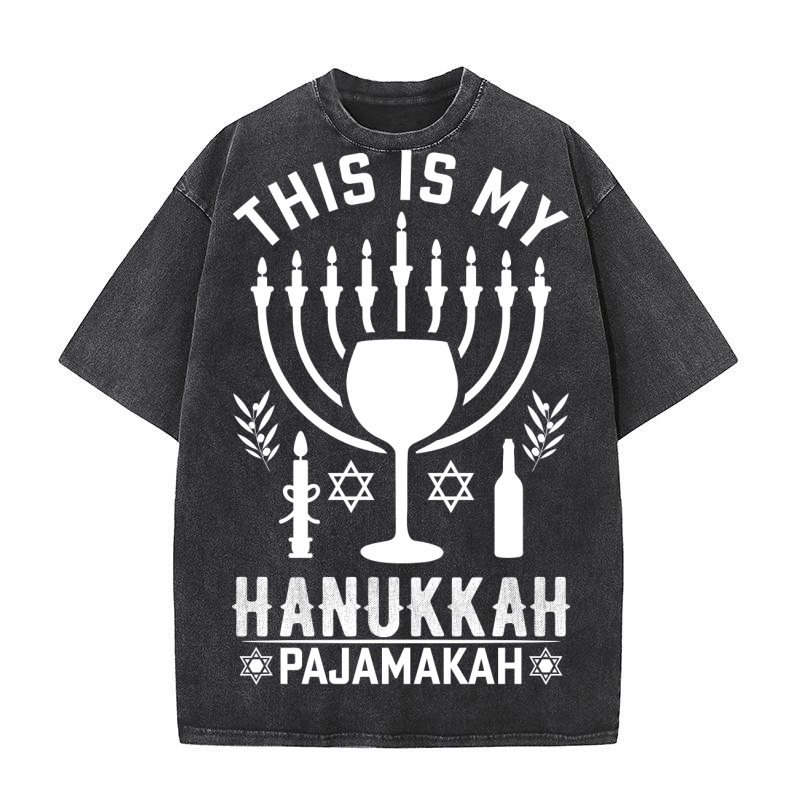 THIS IS MY HANUKKAH PAJAMAKAH 13 Washed T-Shirt