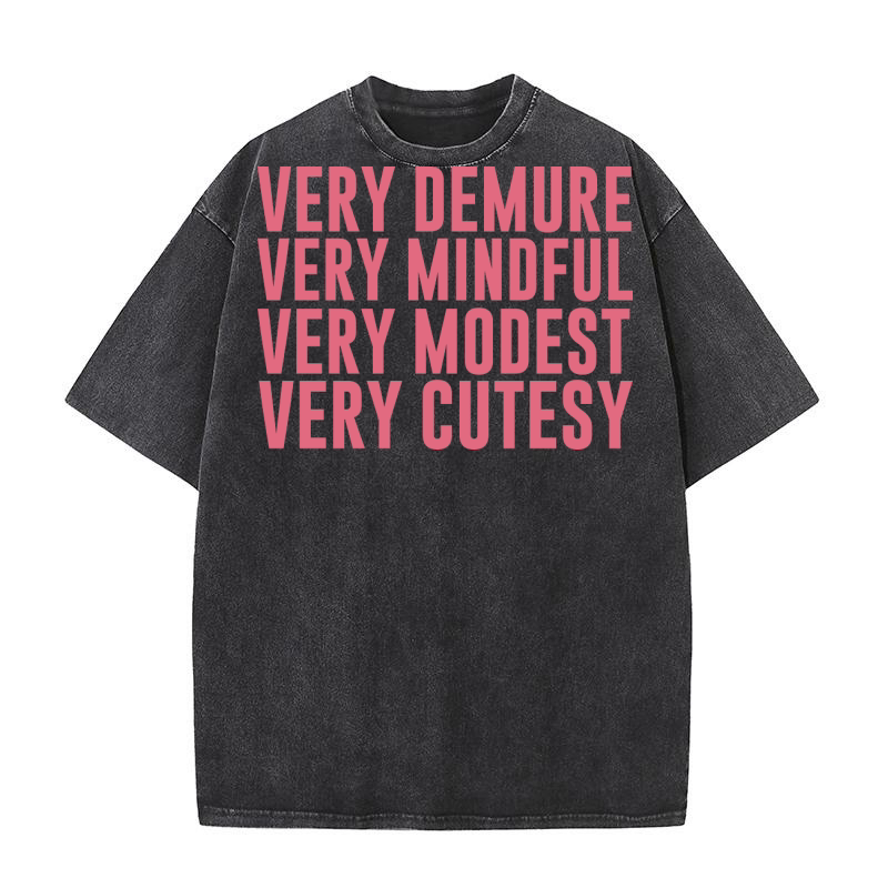 Very Demure, Very Cutesy Washed T-Shirt