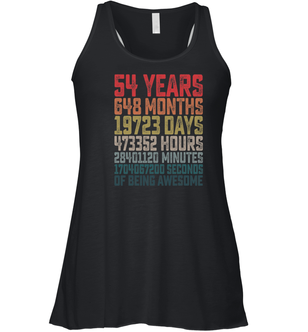 54th Birthday Shirt Vintage Retro Countdown Women's Flowy Tank Top