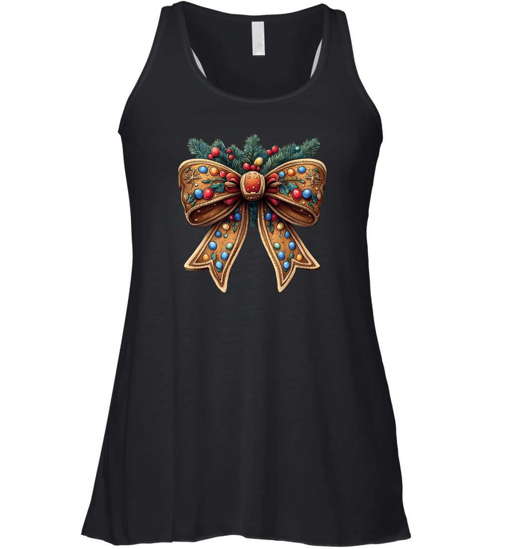 Gingerbread Coquette Bow Christmas 6 Women's Flowy Tank Top