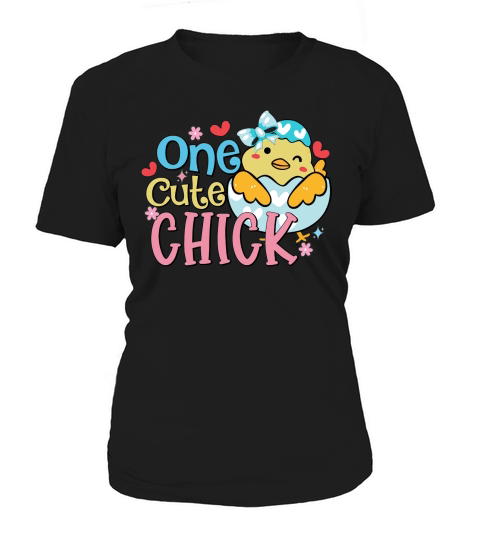 Kids One Cute Chick Easter Retro Girls Egg Women's T-Shirt