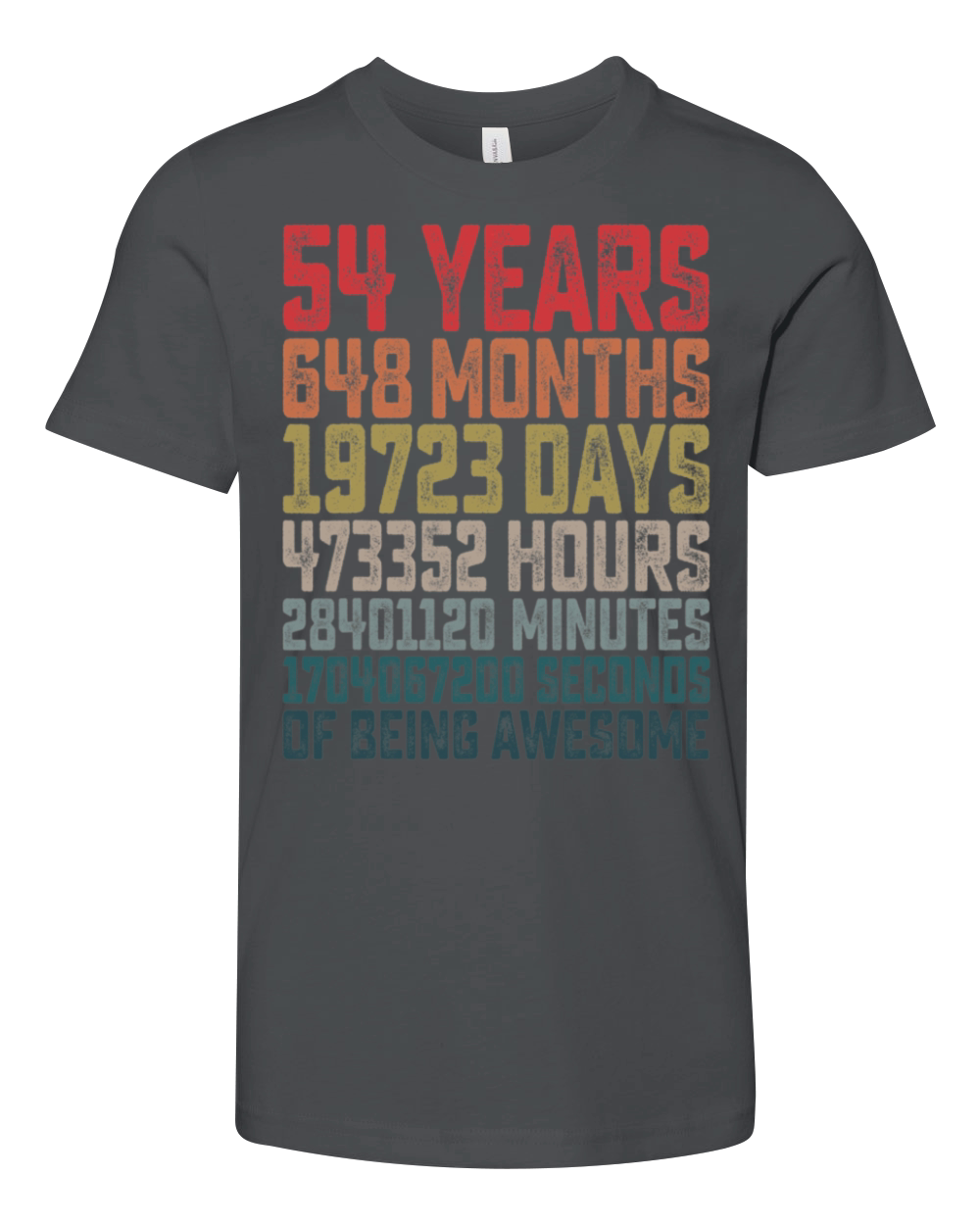 54th Birthday Shirt Vintage Retro Countdown Youth Unisex Jersey Tee