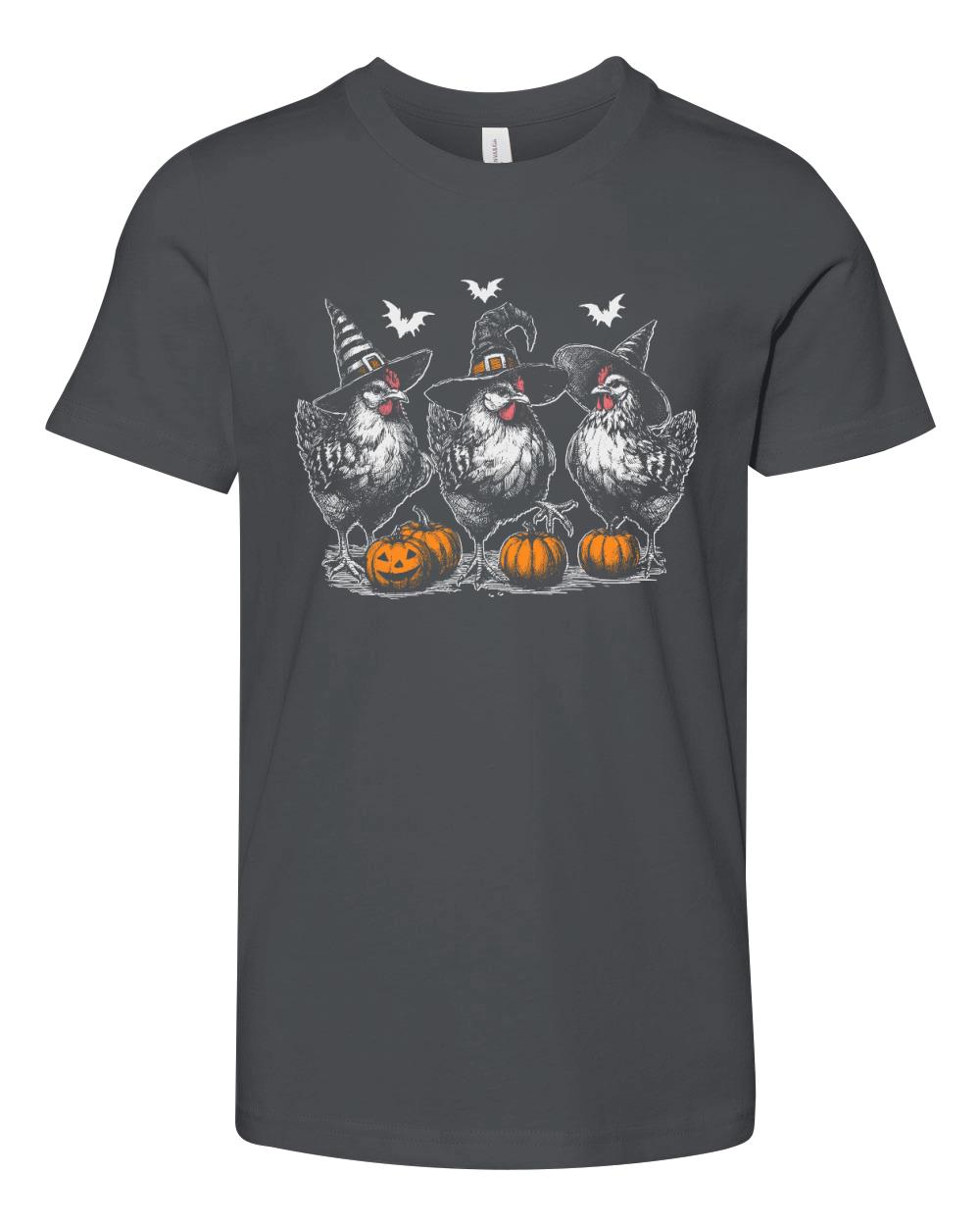 Chicken Witches Funny Halloween D Color Youth Unisex Jersey Tee