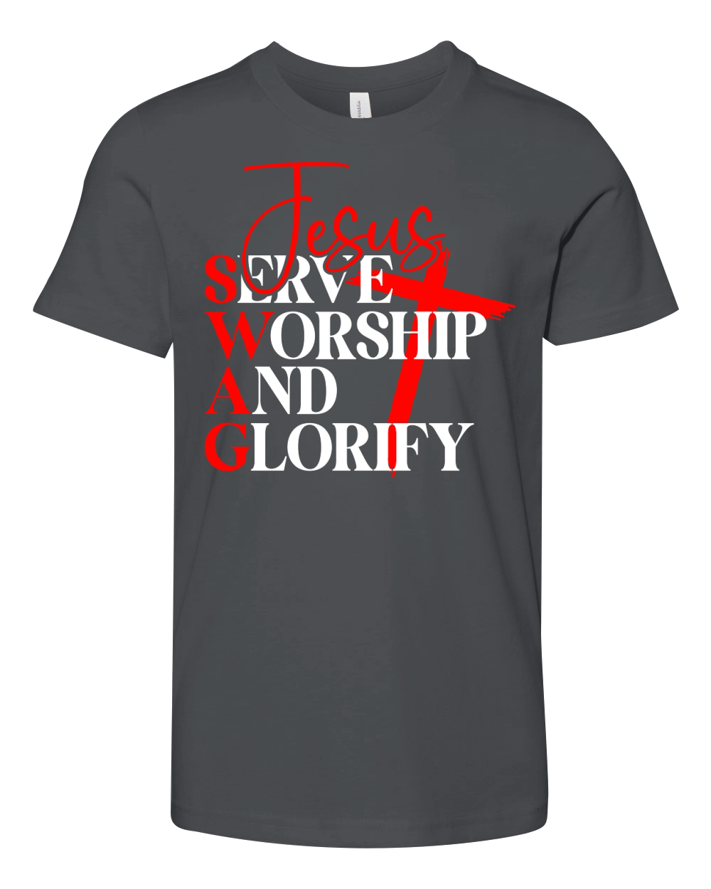 Jesus Serve Worship And Glorify Youth Unisex Jersey Tee