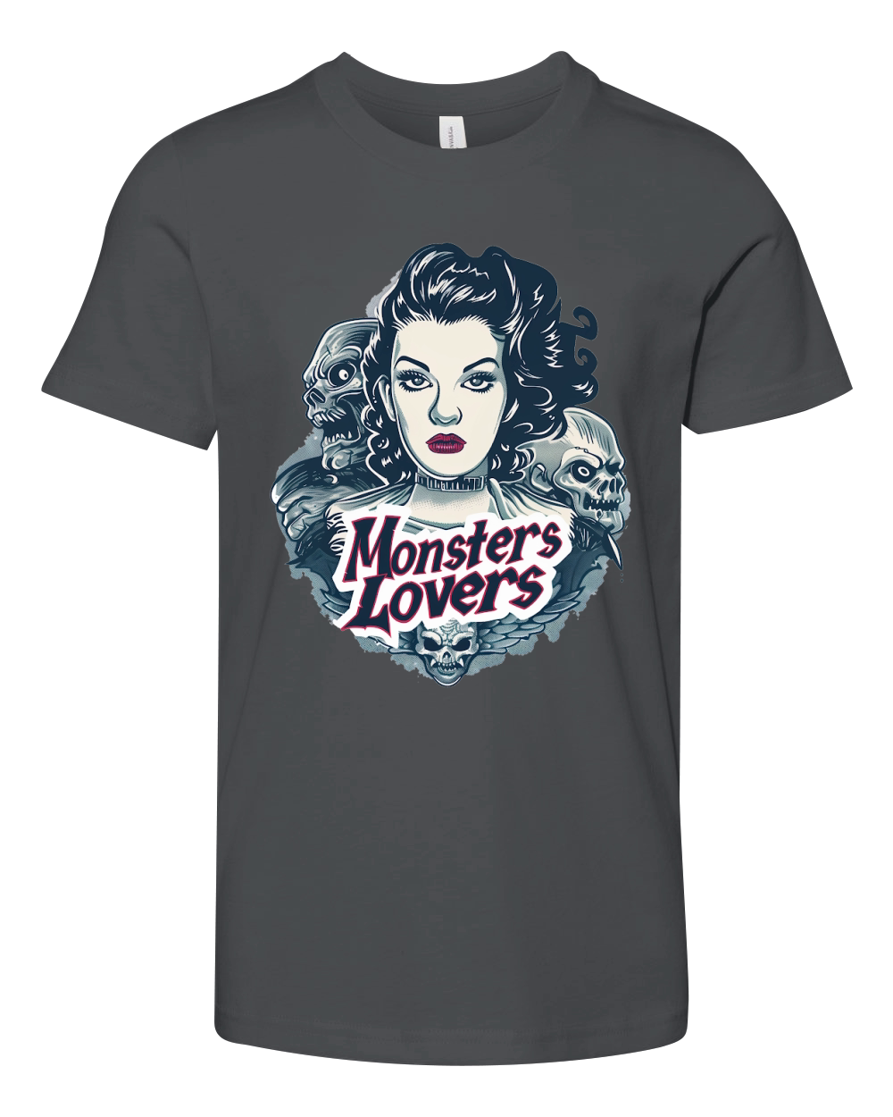 Monster Lover Vintage Halloween 4 Youth Unisex Jersey Tee