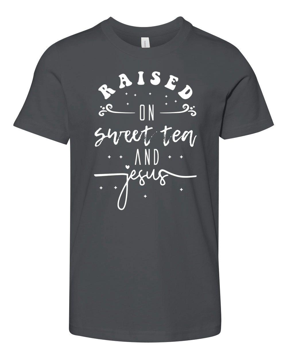 Raised On Sweet Tea And Jesus Youth Unisex Jersey Tee