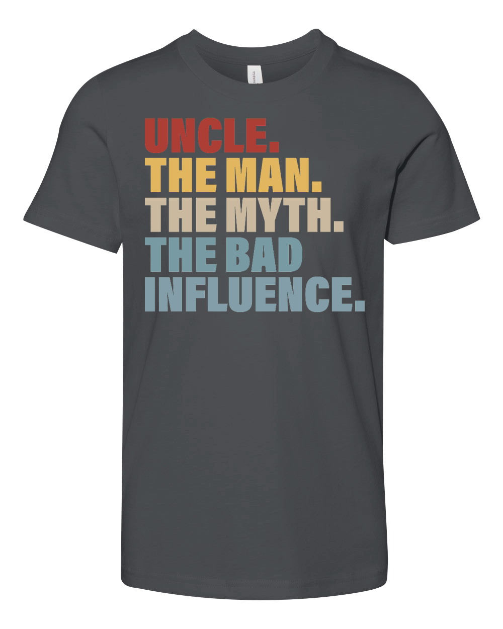 Vintage Fun Uncle Man Myth Bad Influence Funny Youth Unisex Jersey Tee