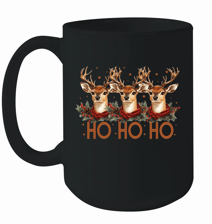 Ho Ho Ho Christmas Deer 03 Ceramic Mug