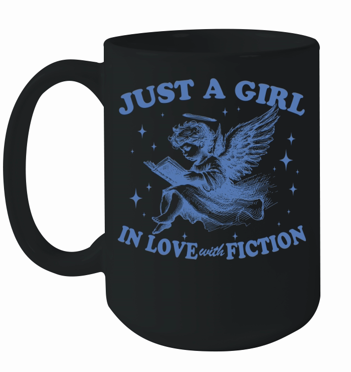 Just A Girl In Love With Fiction Angel Light Blue Ceramic Mug