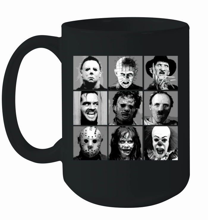 vintage style Funny Face Horror Halloween Movie Characters Version Ceramic Mug