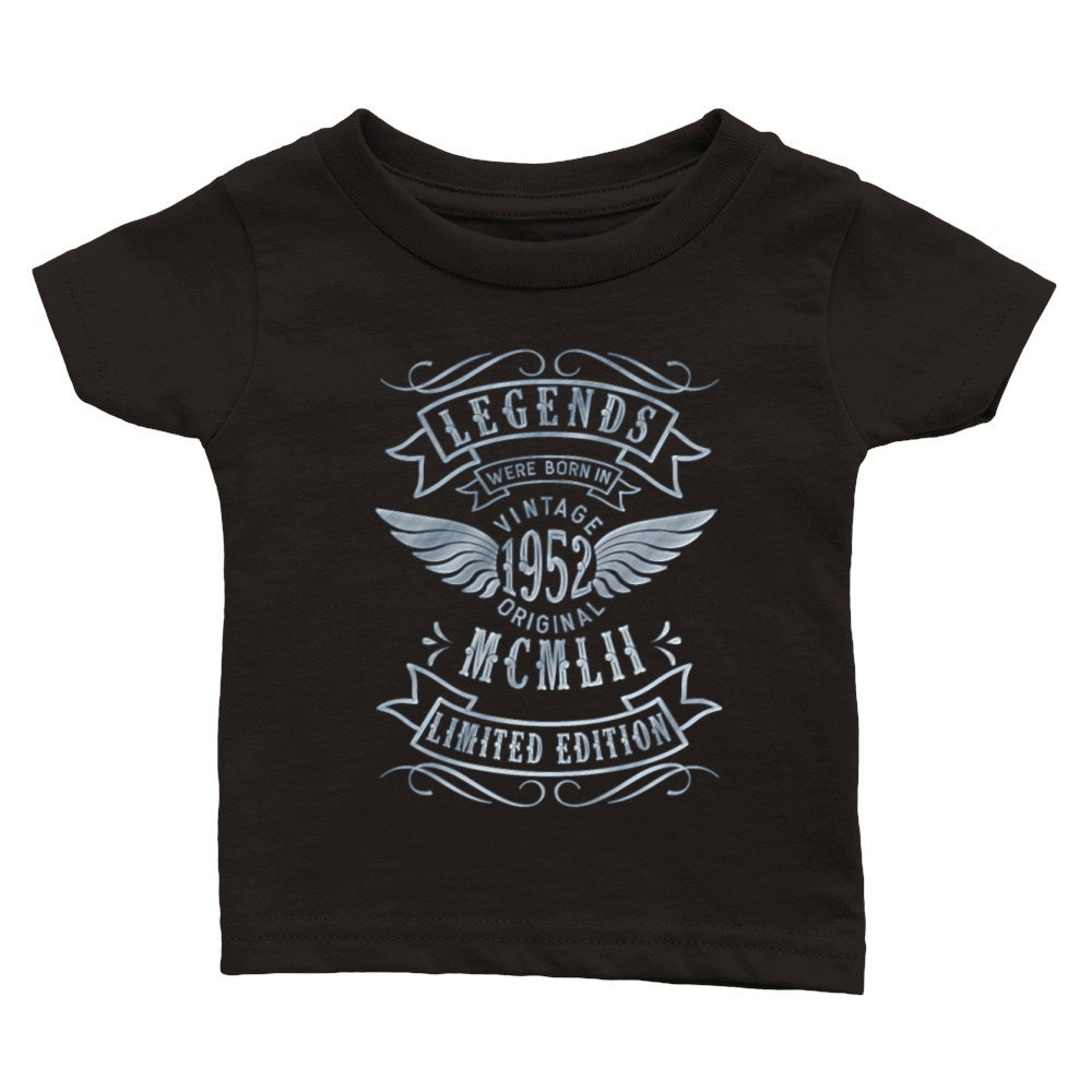 70th Birthday Vintage 1952 MCMLII Born 1952 Classic Baby Crewneck T-shirt
