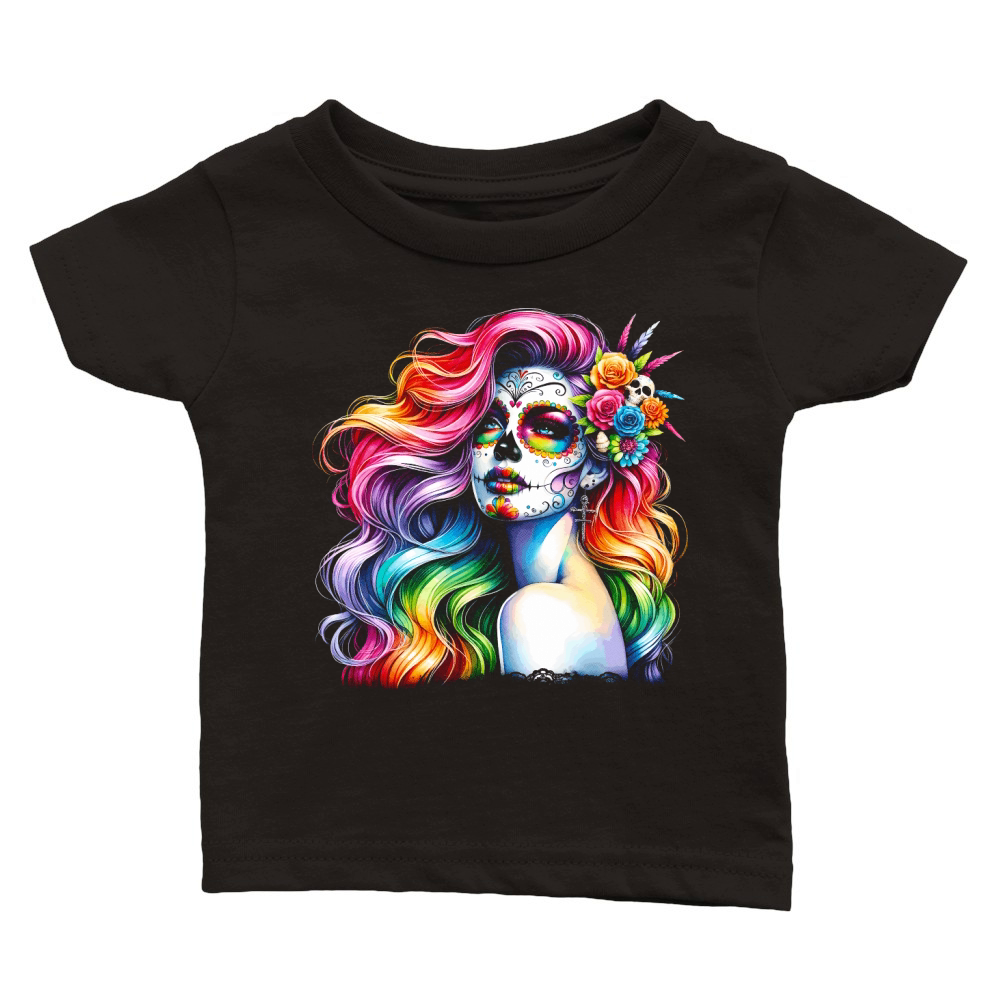 Colorful Day of the Dead Classic Baby Crewneck T-shirt
