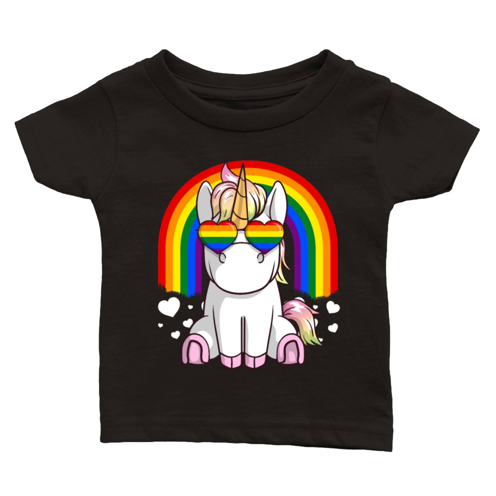 Gay Pride Unicorn - LGBTQ Support Classic Baby Crewneck T-shirt