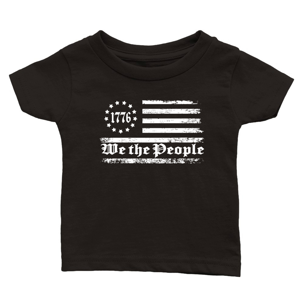 We The People 1776 USA Flag Design Classic Baby Crewneck T-shirt