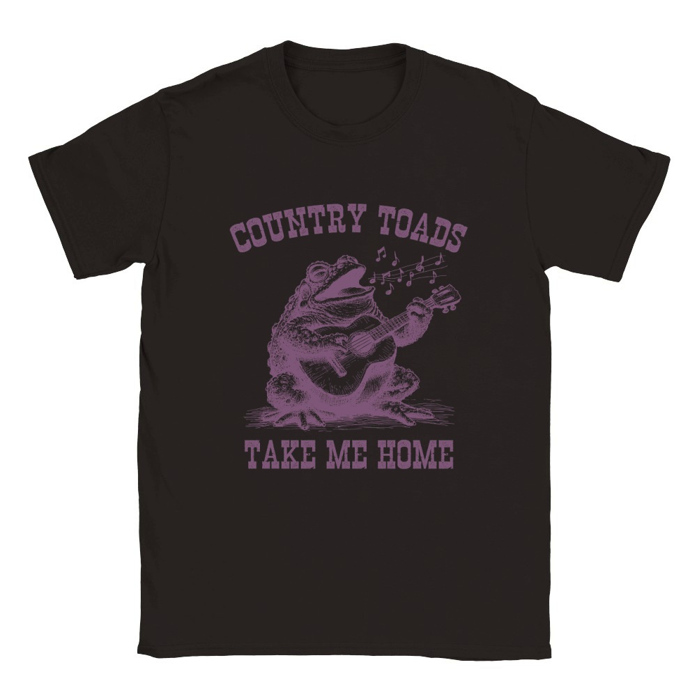Country Toads Take Me Home L Purple Classic Kids Crewneck T-shirt
