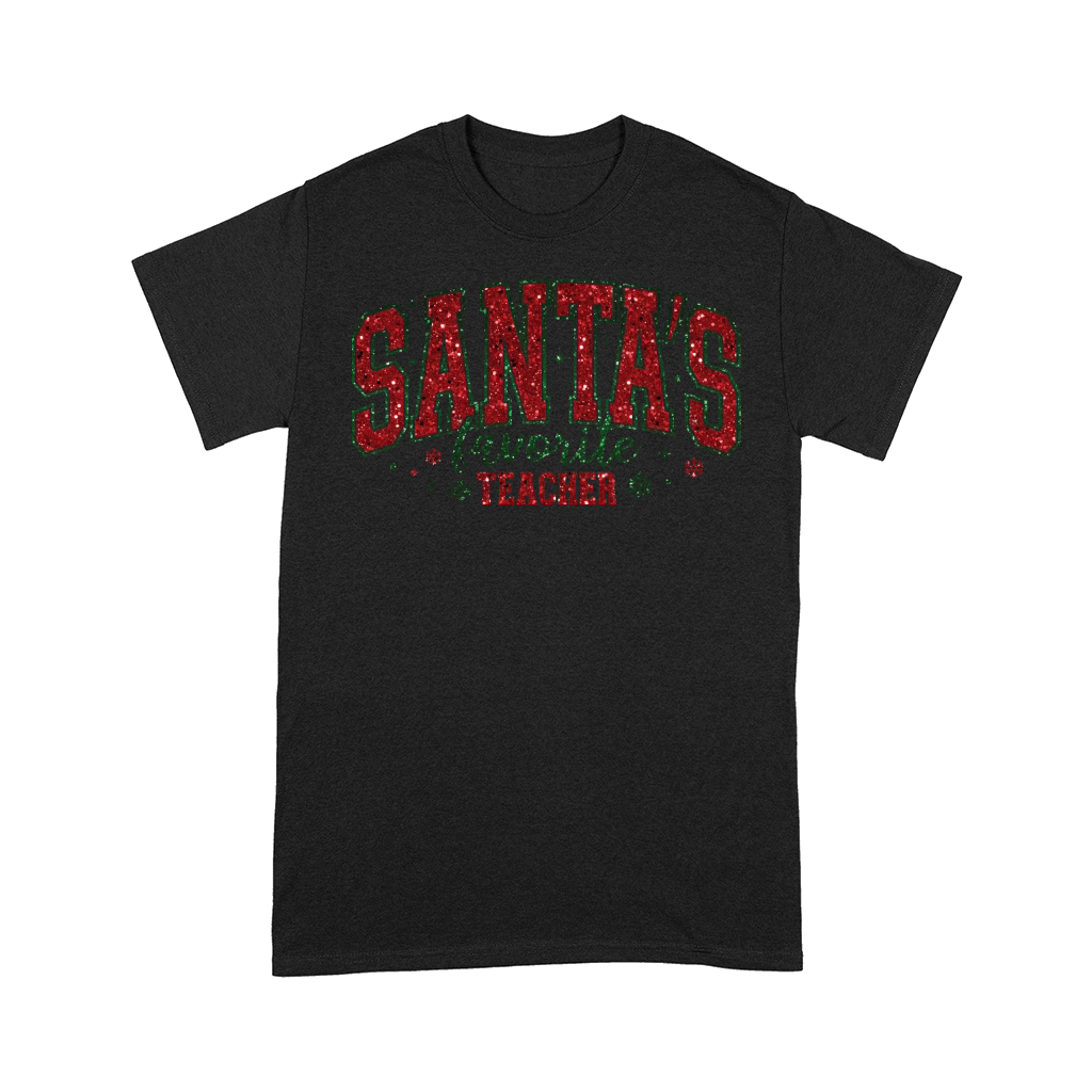 SantasFavoriteTeacher2 Glitter Comfort T-shirt