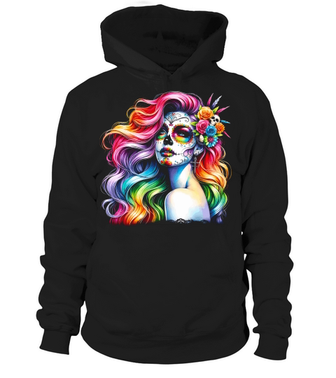 Colorful Day of the Dead Hoodie Unisex