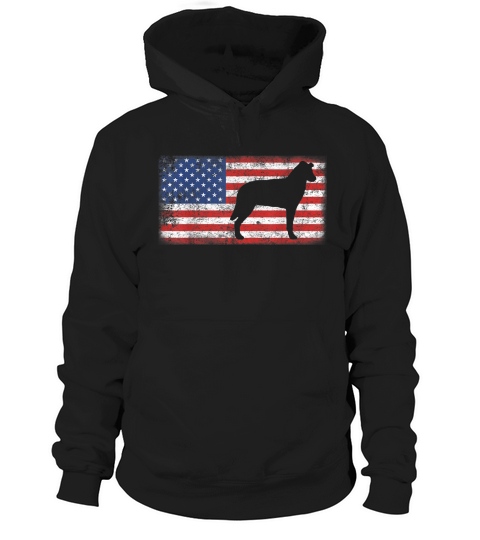 Vintage Retro American Flag Chinook Dog shirt Hoodie Unisex
