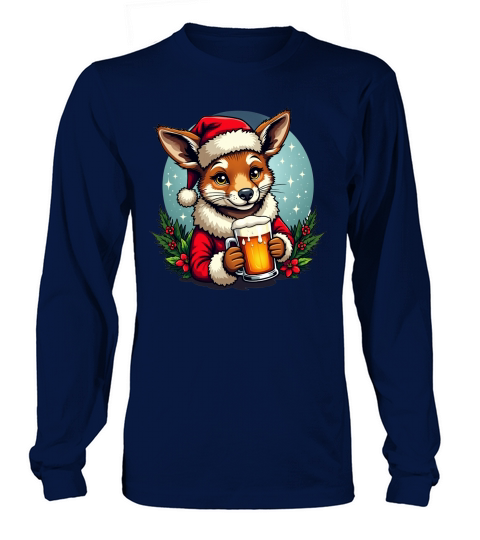 Funny Animal Beer Christmas Sublimation 6 06 Long sleeved Unisex