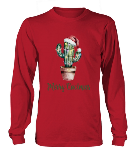 Merry Cactmas Vintage Christmas 02 Long sleeved Unisex