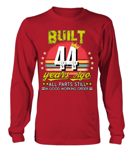 Vintage Birthday 44 Long sleeved Unisex