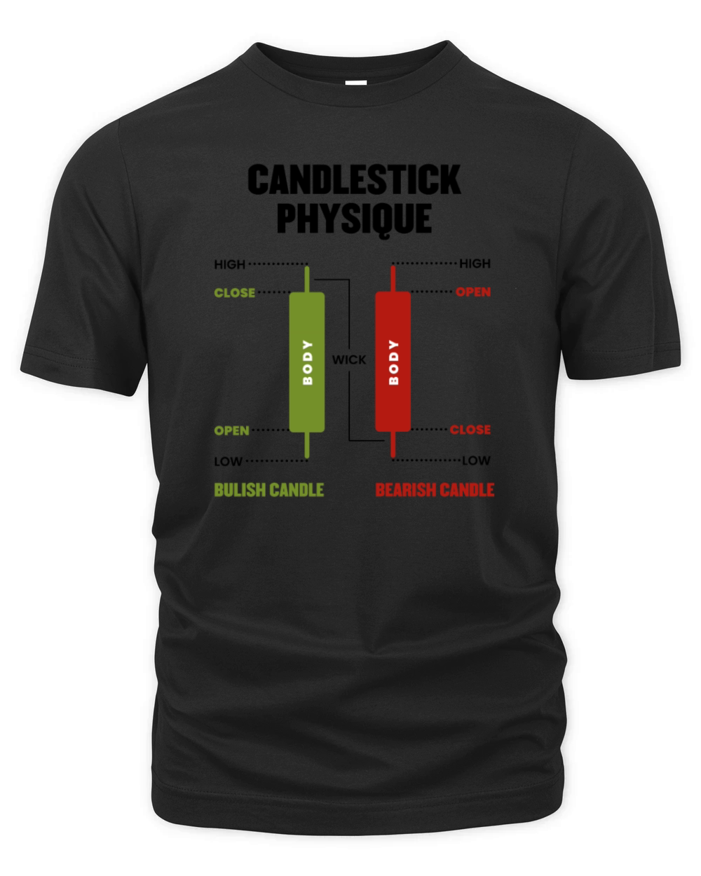 Candlestick Physique Stock Market Day Trader Organic Unisex T-shirt