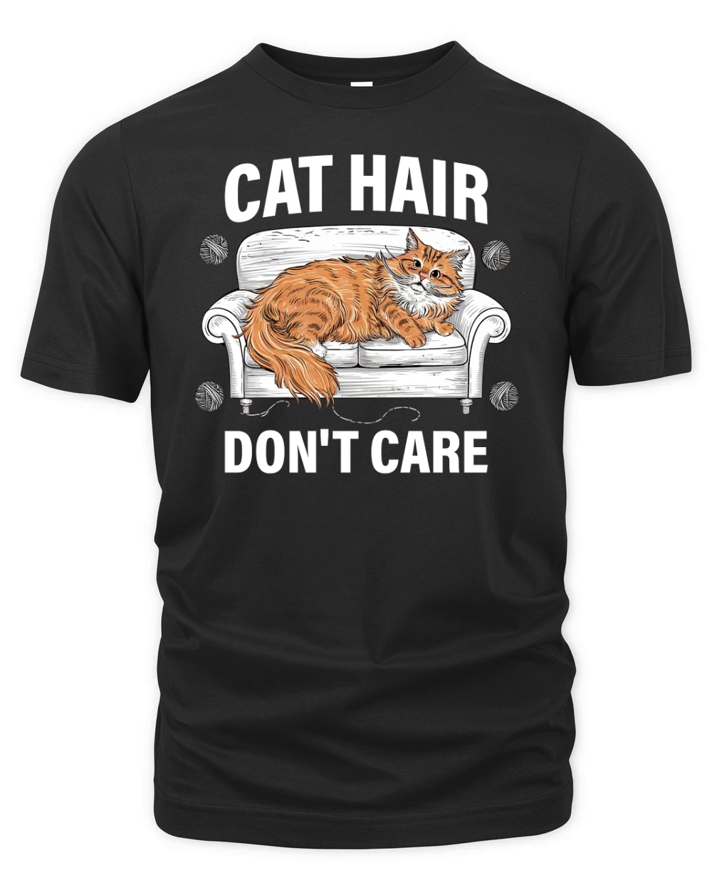 Cat Hair Dont Care Cat Organic Unisex T-shirt