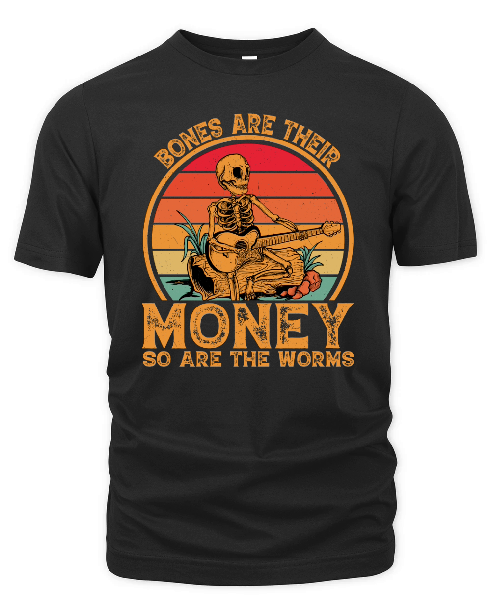 Retro Vinatge bones are their money so are the worms Organic Unisex T-shirt