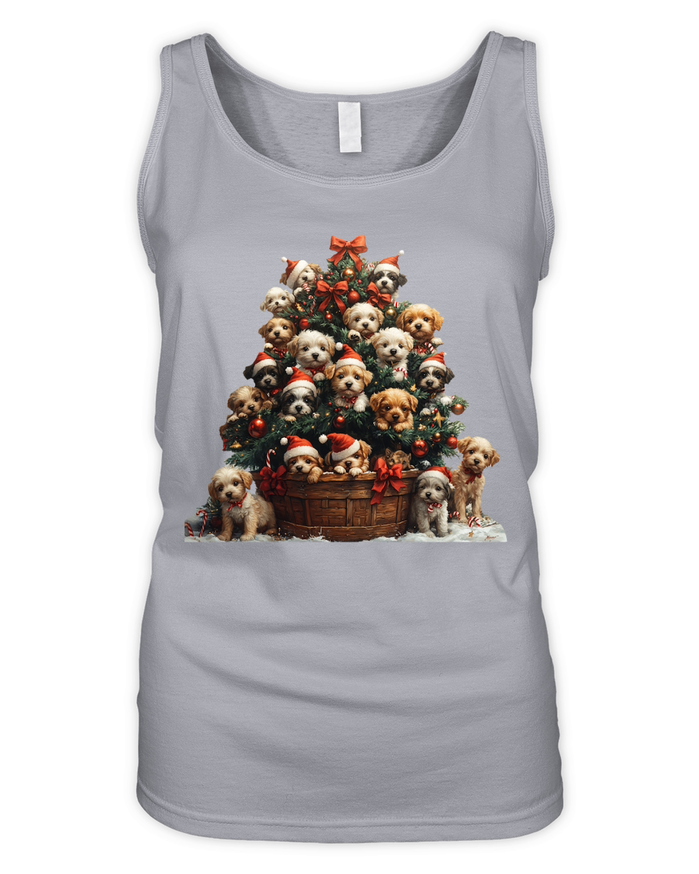 Christmas Puppy Tree Clipart 1 Organic Women's Tank Top
