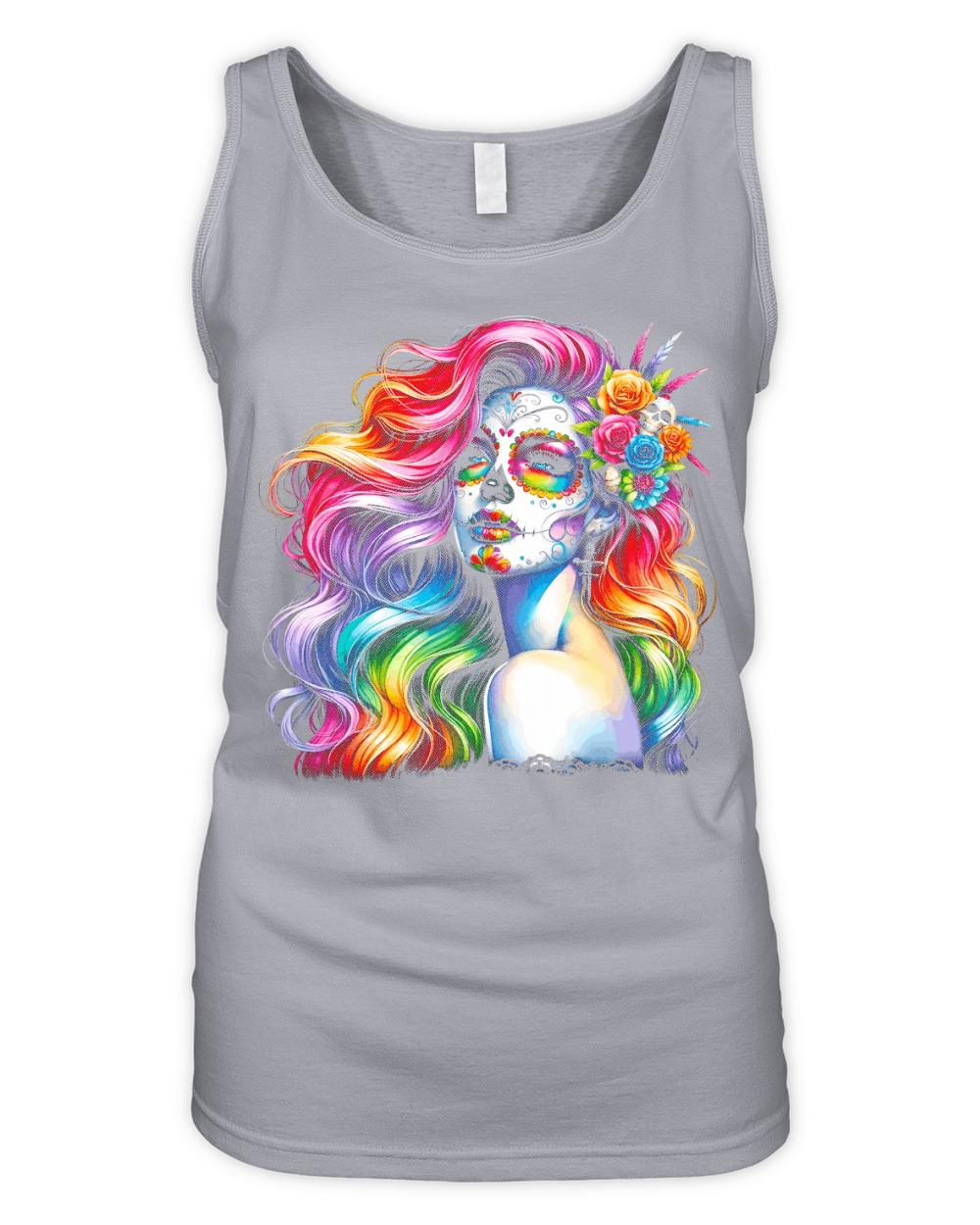 Colorful Day of the Dead Organic Women's Tank Top