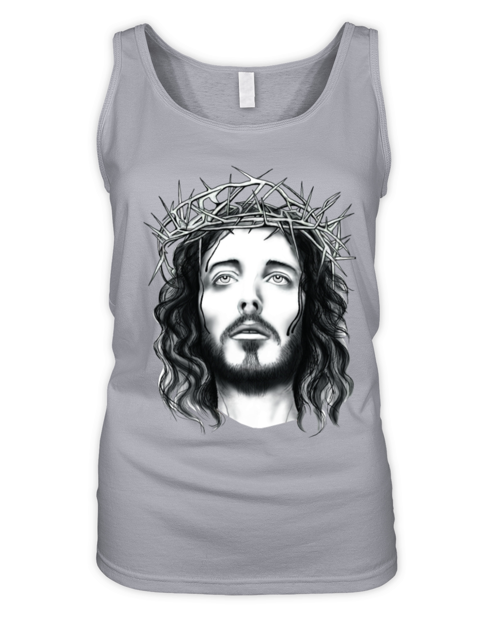 jesus with crown of thorn Organic Women's Tank Top