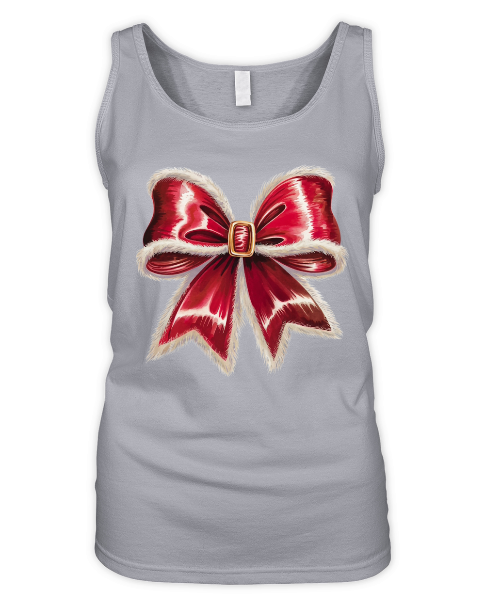 Santas Velvet Bow Holiday Organic Women's Tank Top
