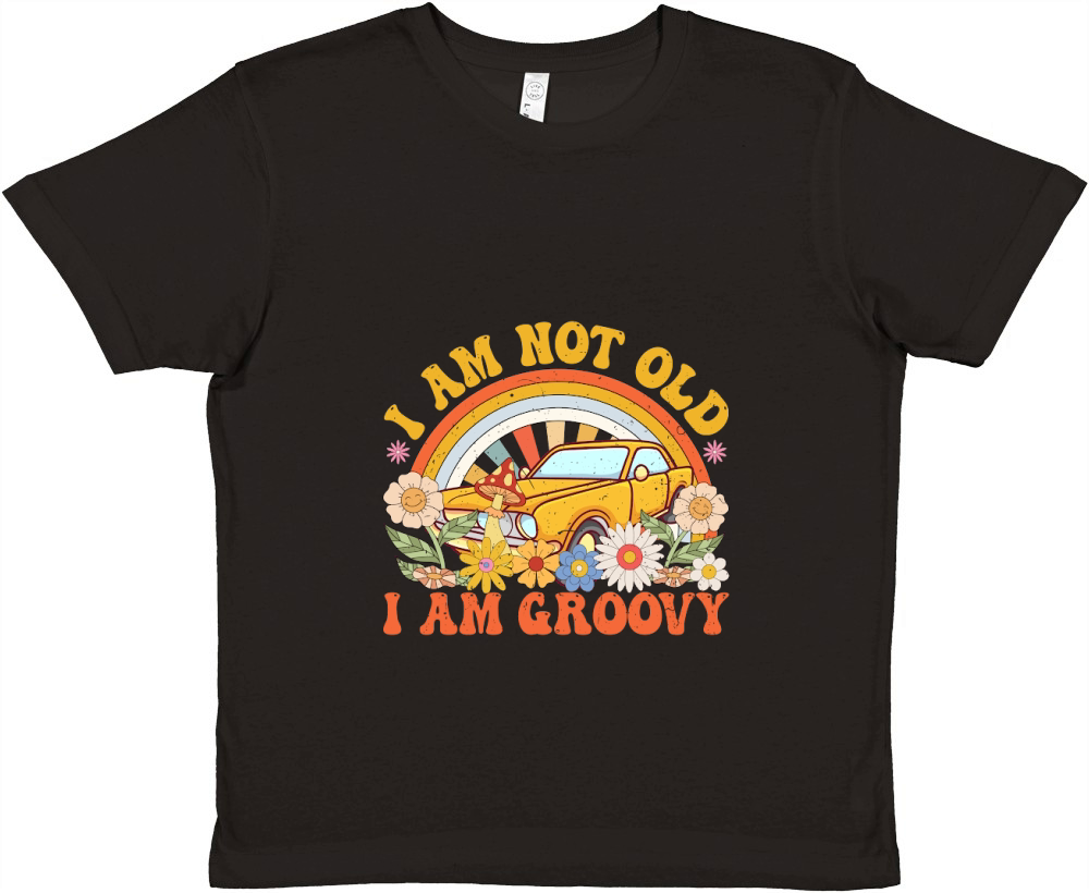 I am not old i am grooy Retro Vintage Groovy 70s Hippe Premium Kids Crewneck T-shirt