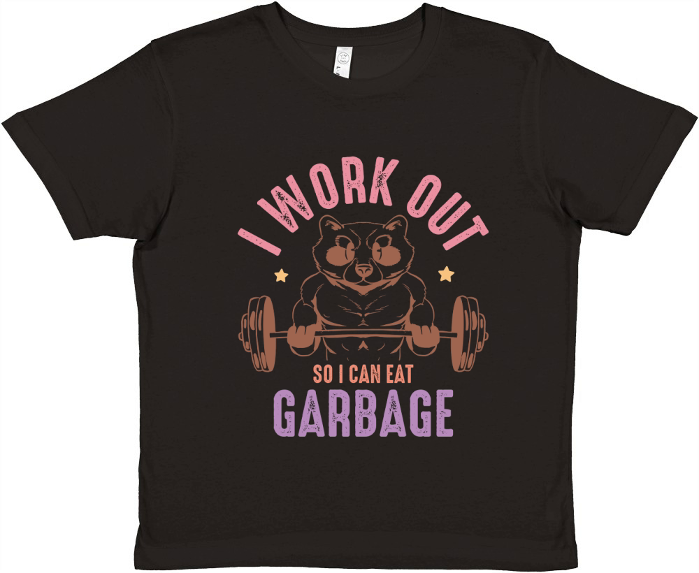 I Work out so i can eat Garbage Motivation Quotes Premium Kids Crewneck T-shirt