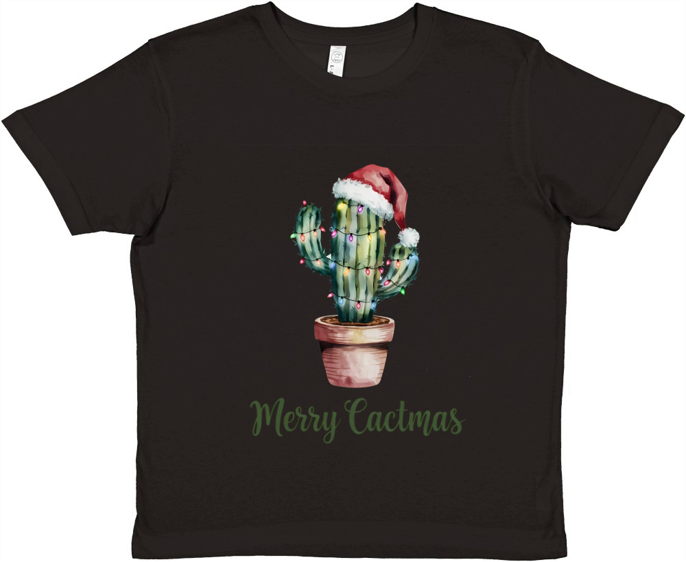 Merry Cactmas Vintage Christmas 02 Premium Kids Crewneck T-shirt