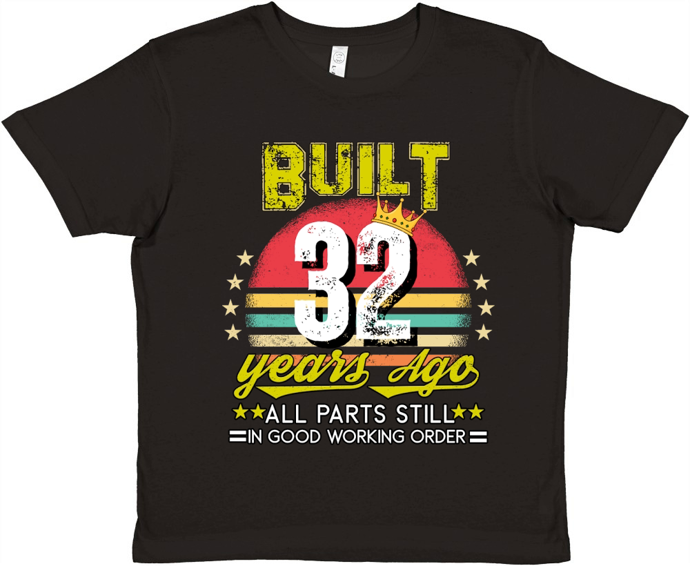 Vintage Birthday 32 Premium Kids Crewneck T-shirt