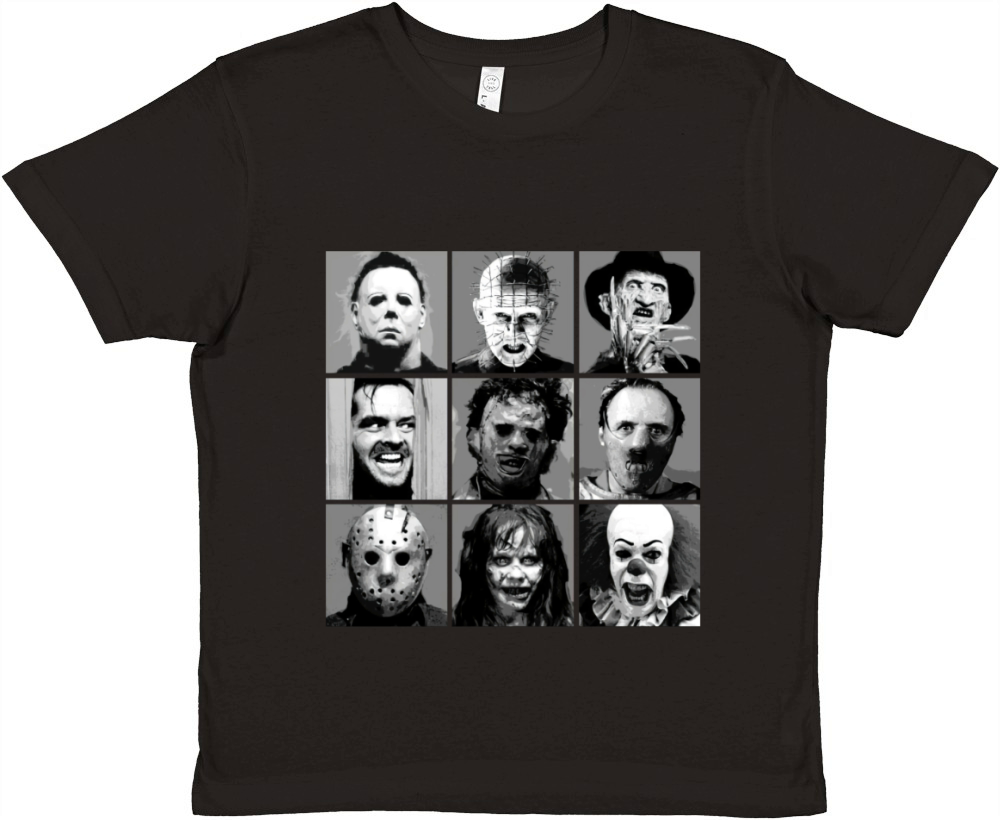vintage style Funny Face Horror Halloween Movie Characters Version Premium Kids Crewneck T-shirt