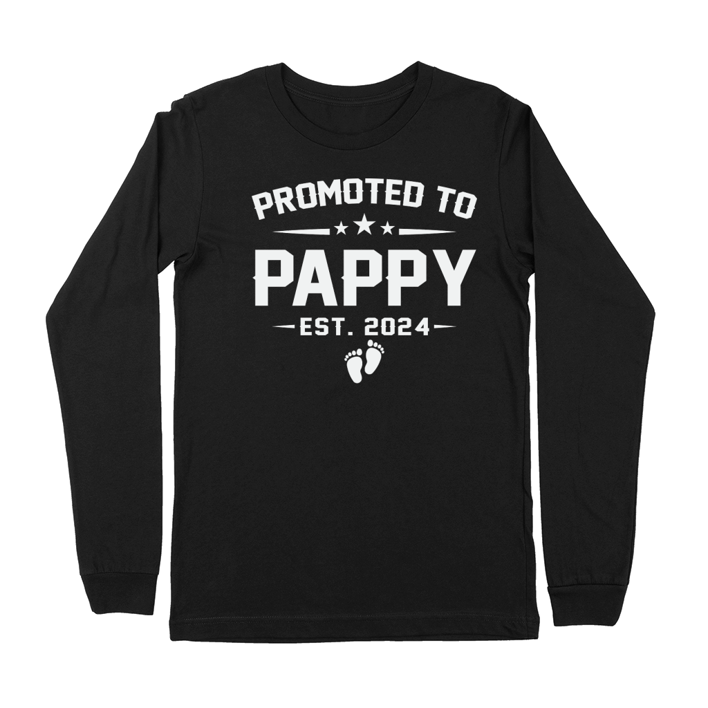 Fathers Day Promoted to Pappy Est 2024 Premium Long Sleeve