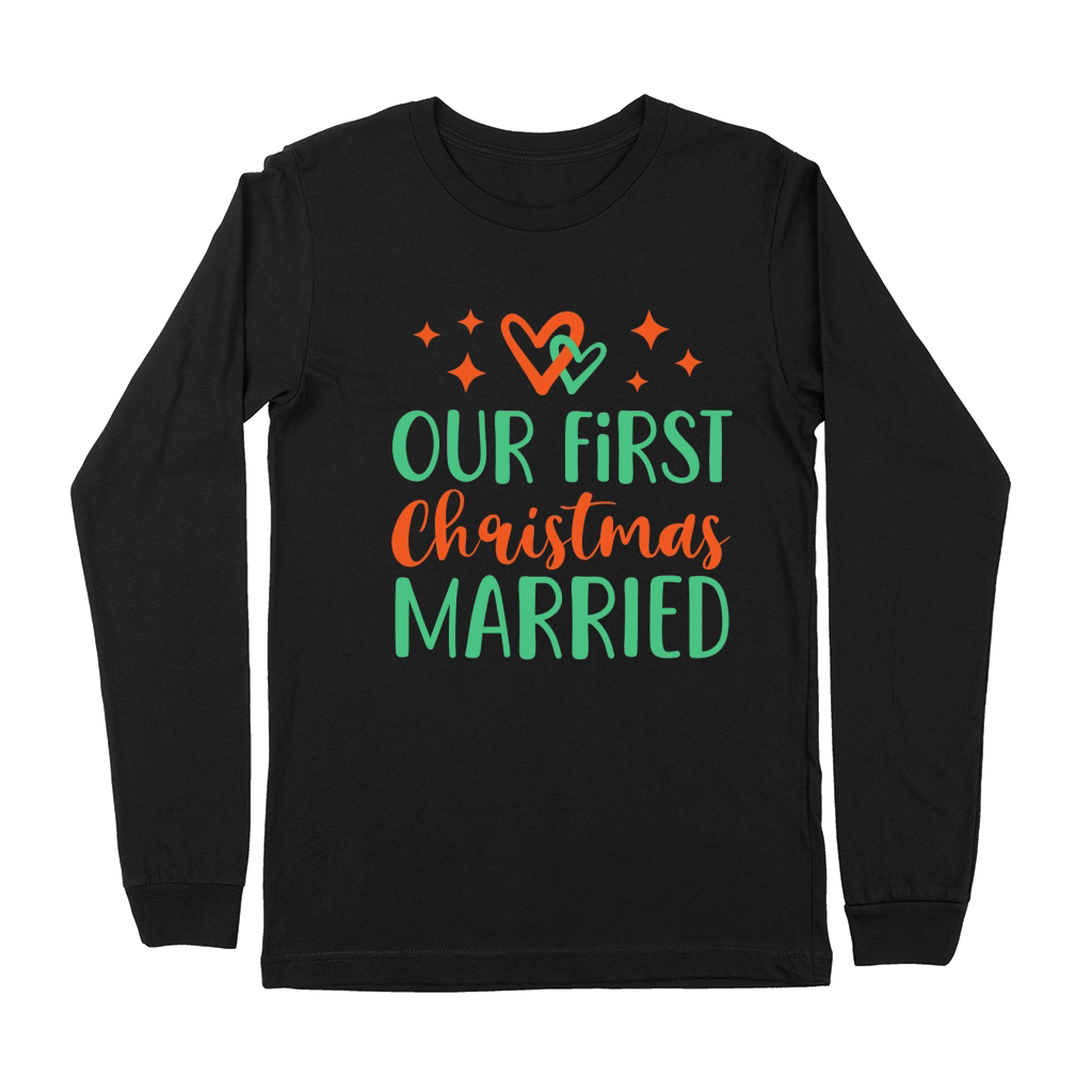 Our First Christmas Married   colored Premium Long Sleeve
